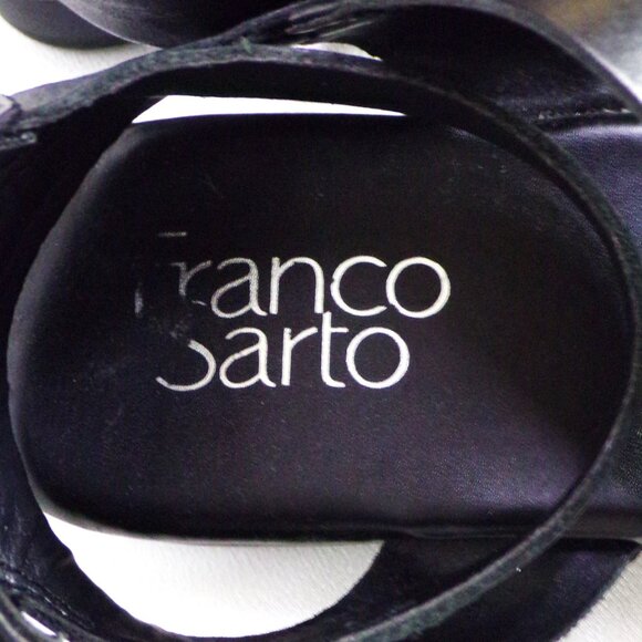 FRANCO SARTO size7M GUSTAR black flat-heel sandals leather uppers bal. synth. - Picture 12 of 16